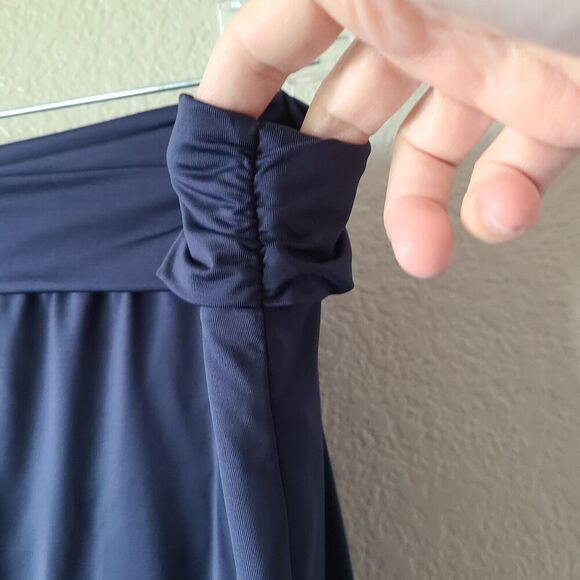 GARNET HILL Swim Brief Bottom Skirt Swimsuit 16 Blue Ruched Waist Bathing Suit - Picture 3 of 8